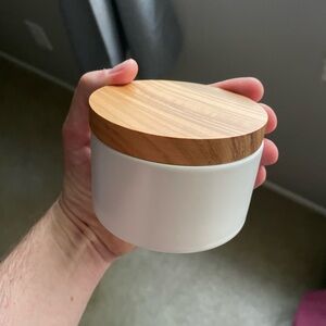 Crate & Barrel small ceramic canister